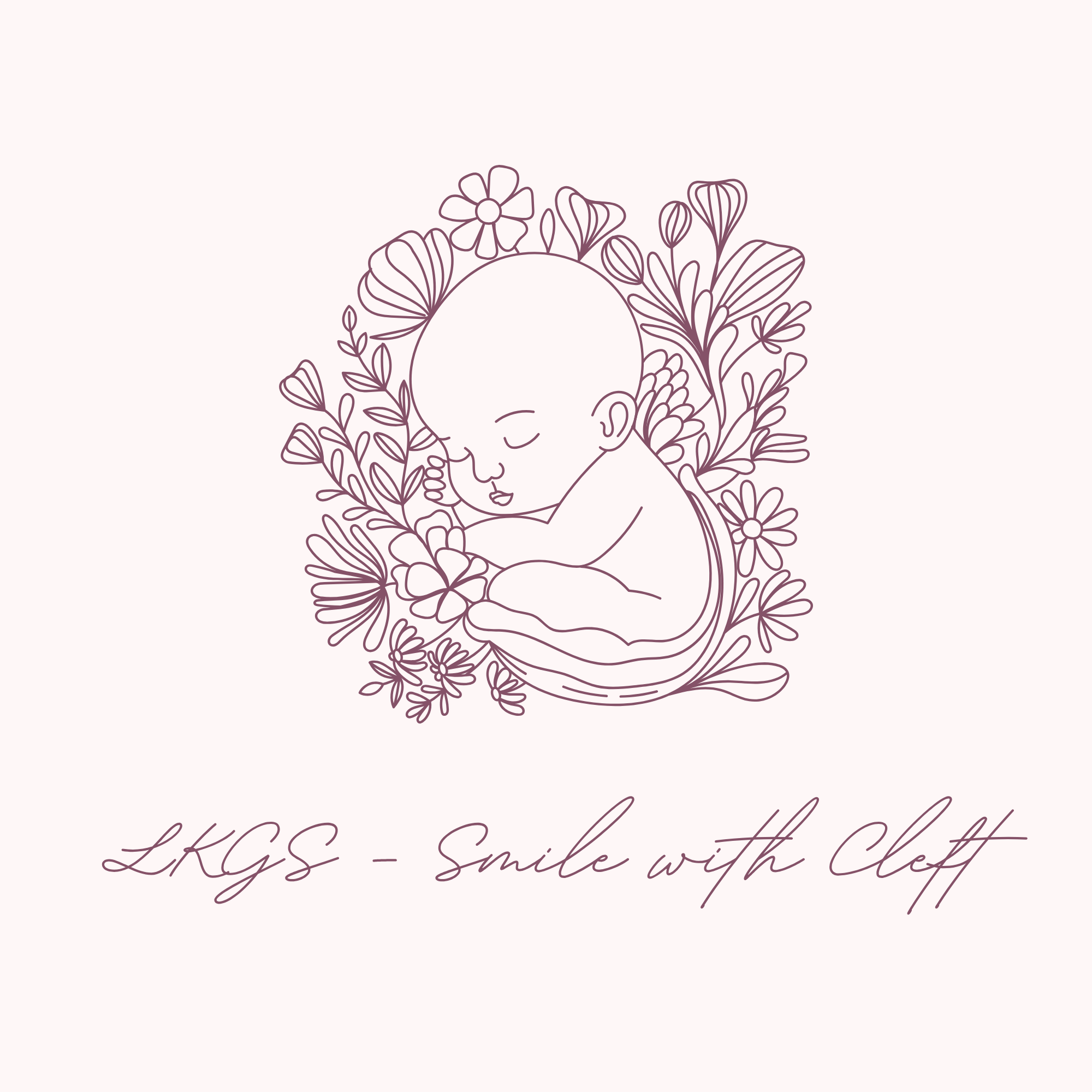 LKGS — Smile with Cleft logo: a baby nestled in flowers